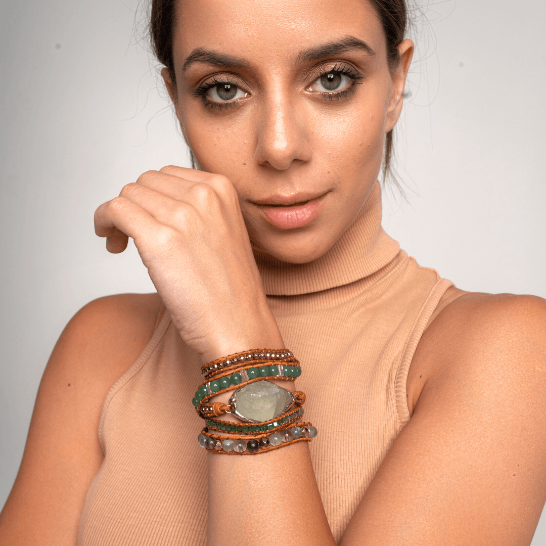 FluoriteGlow Wrap Bracelet