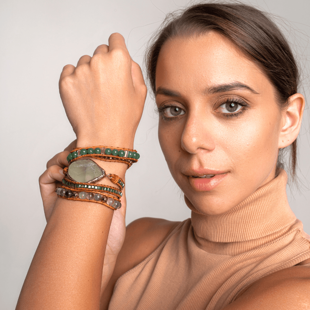 FluoriteGlow Wrap Bracelet