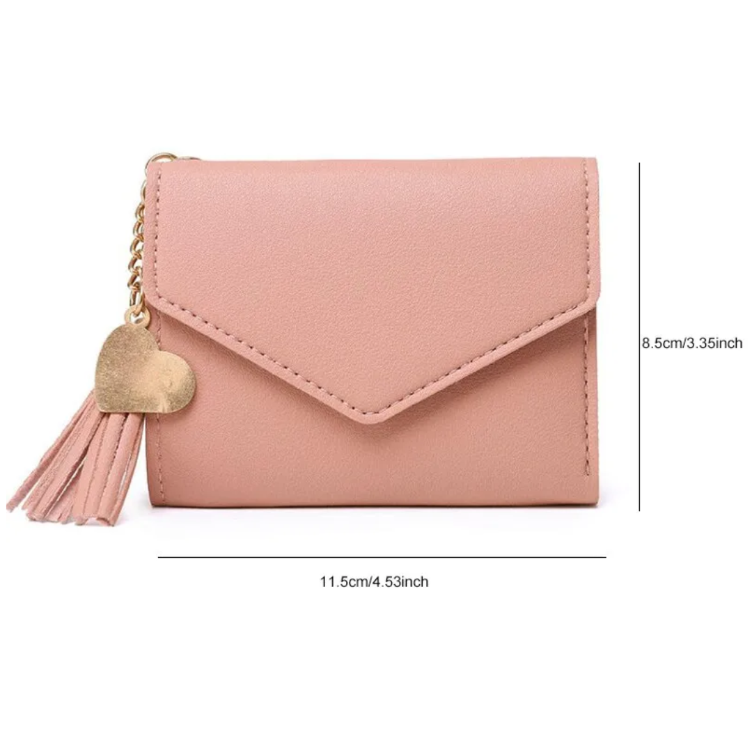 MiniPouch - Elegant Compact Wallet with Tassel Charm
