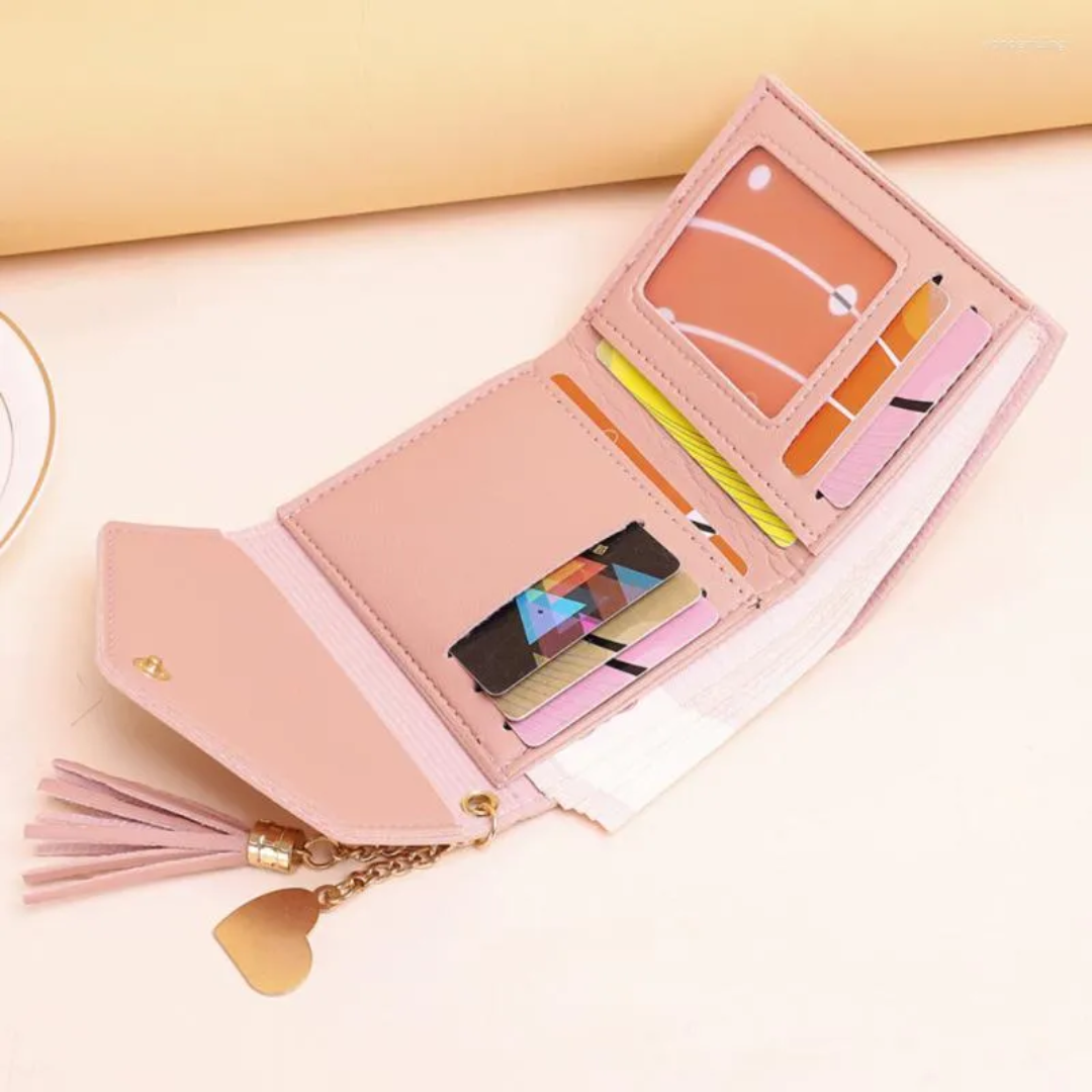 MiniPouch - Elegant Compact Wallet with Tassel Charm