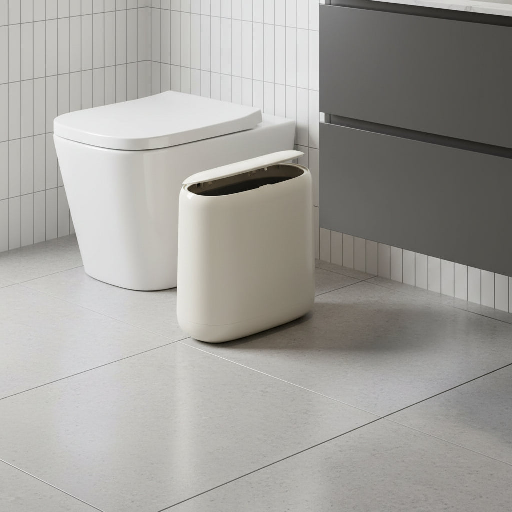 Minimalist Collection | Plastic Trash Can with Slim Design | Space-Saving Solution for Small Areas 1