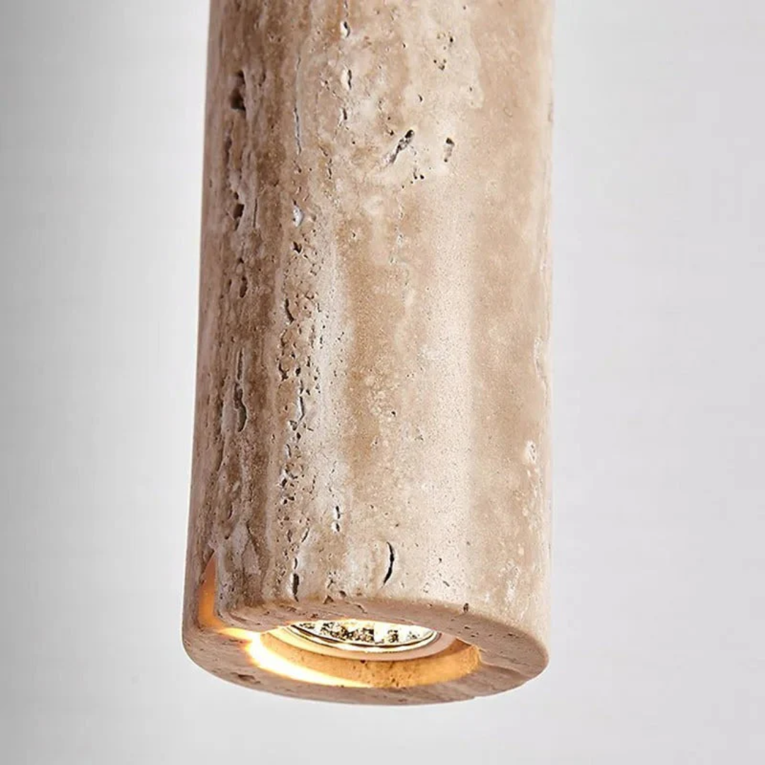 Minimalist Wabi-Sabi | Modern Pendant Lamps for Dining Room with LED Lighting | Elegant Natural Travertine Design for Warm Atmosphere 4