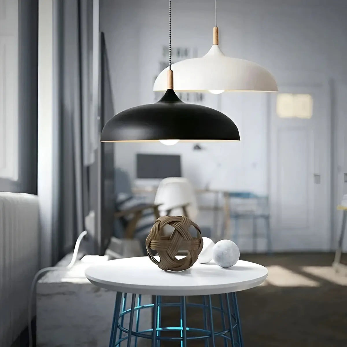Scandinavian Oak LED Ceiling Lamp - Oak Pendant Ceiling