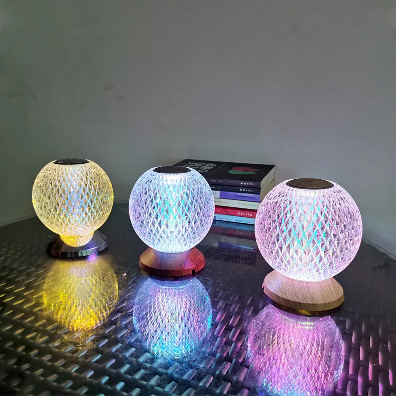 FlexiLuxe Crystal Table Lamp - Cordless LED Light