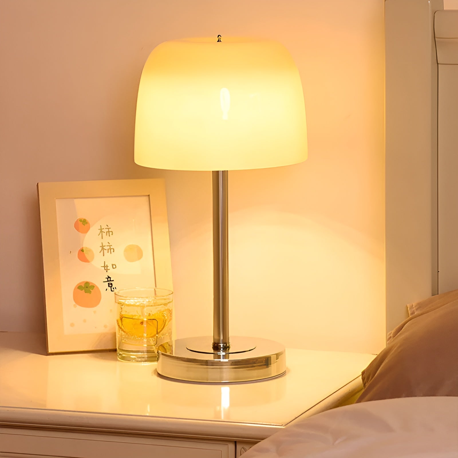 Glass Mushroom Table Lamp - Modern LED Accent Light