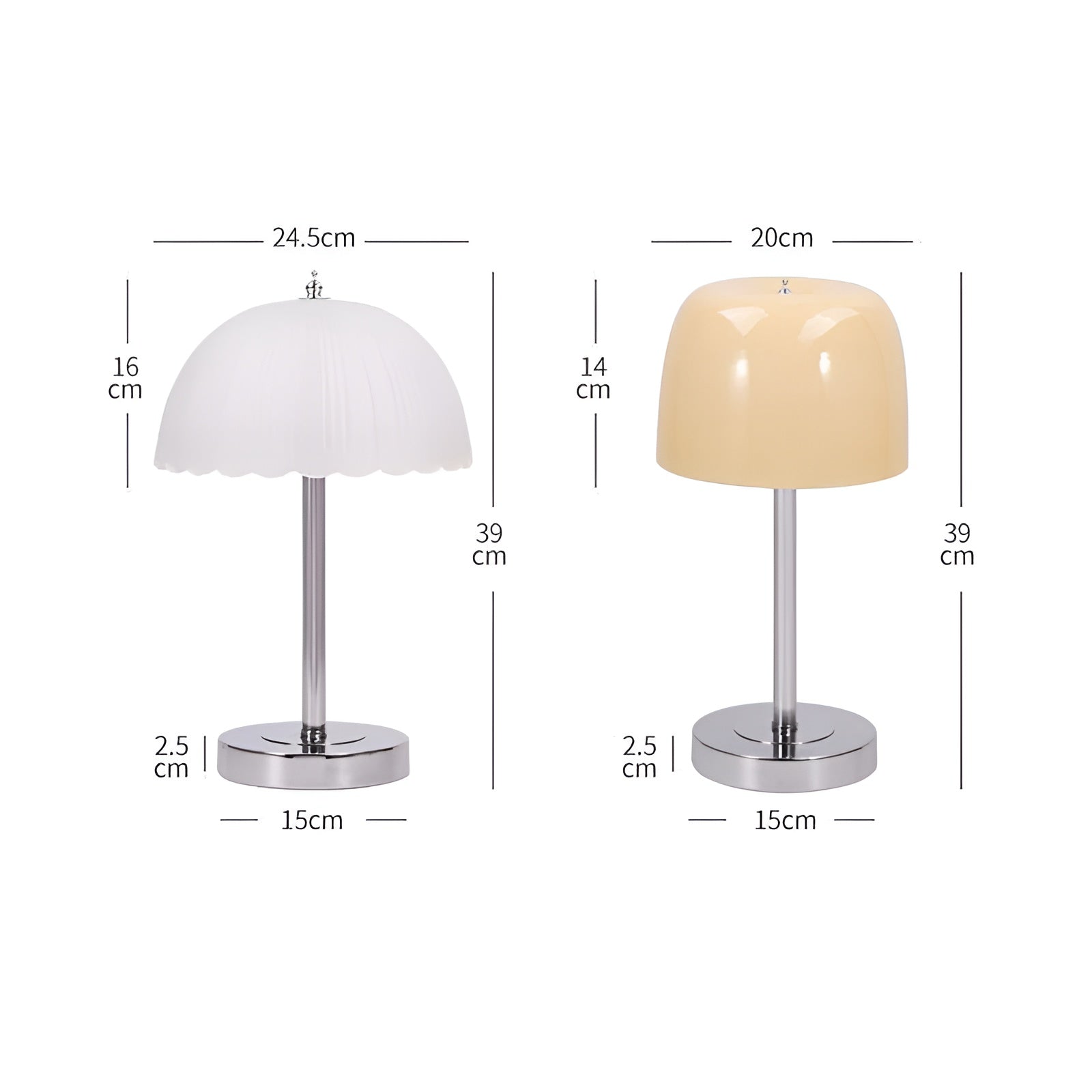Glass Mushroom Table Lamp - Modern LED Accent Light