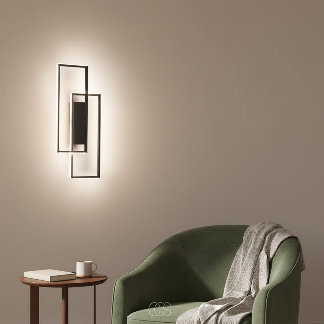 Modern Geometric Wall Light | Adjustable LED Colors for Serene Ambiance 3
