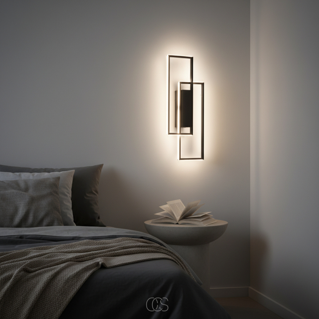 Modern Geometric Wall Light | Adjustable LED Colors for Serene Ambiance 5