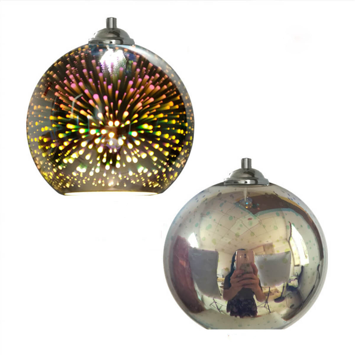 Modern Glass Pendant Light | 3D Fireworks Design with Adjustable Cable | Stunning Kitchen Pendant Lighting for Ambient Illumination 10