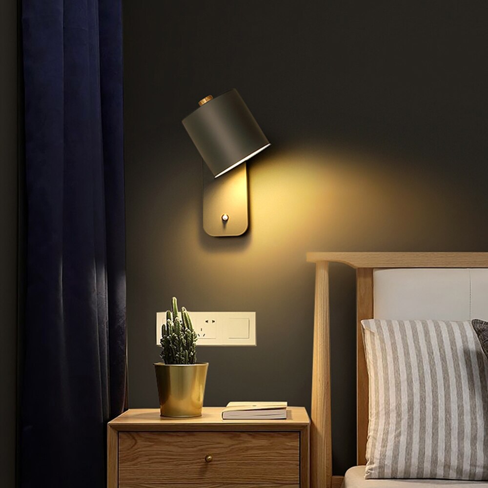 Modern LED Wall Light with Integrated Switch - Sleek Metal Design for Targeted Illumination 7