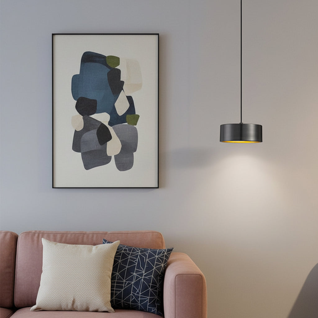 Modern Minimalist | Black Pendant Light with Integrated LED | Stylish Hanging Lamp for Elegant Interiors 0