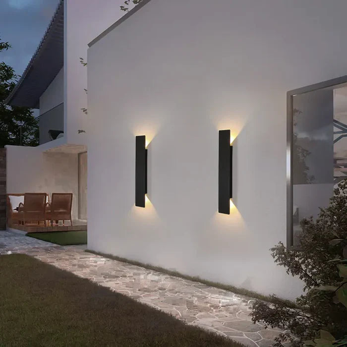 Modern Outdoor Wall Light | Weather-Resistant Black Outdoor Wall Lantern with Up and Down Lighting for Durable Illumination 0