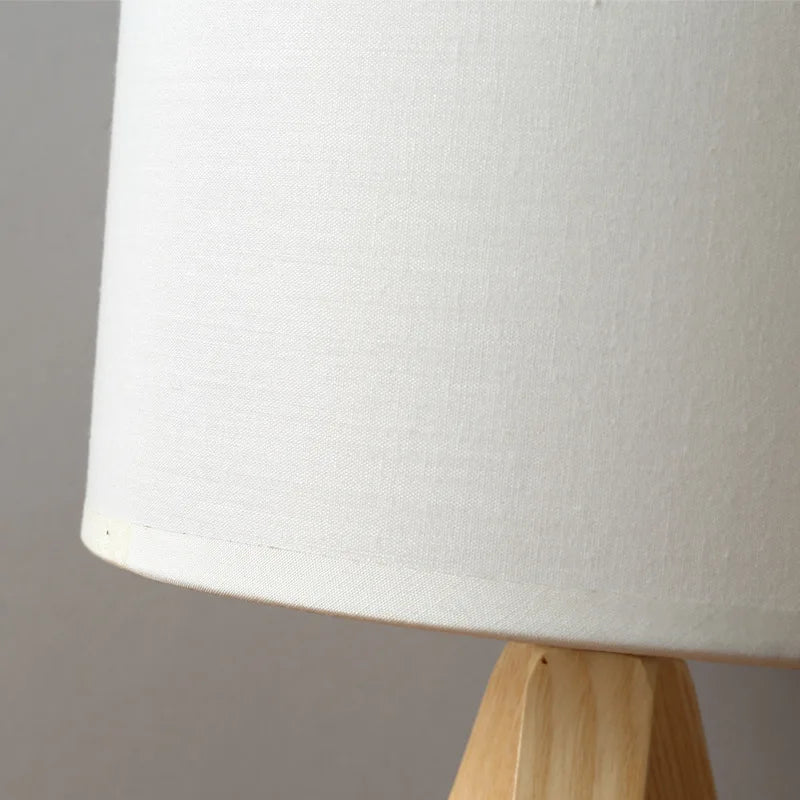 Wood Opaline Tripod Table Lamp - Modern