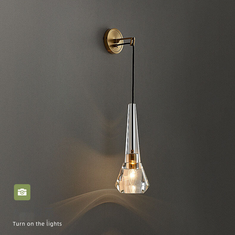 CrystalGlow Wall Lamp - Crystal Glass