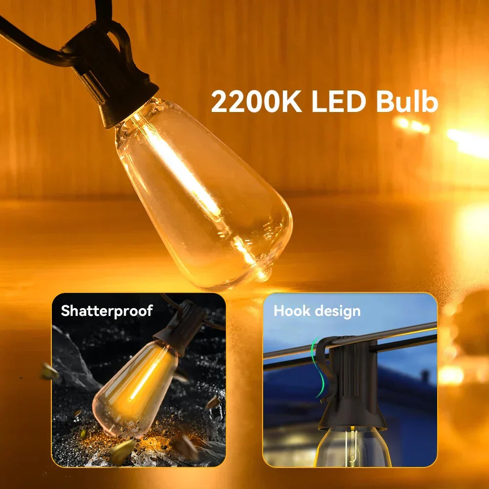 LumiGlow LED Outdoor String Lights