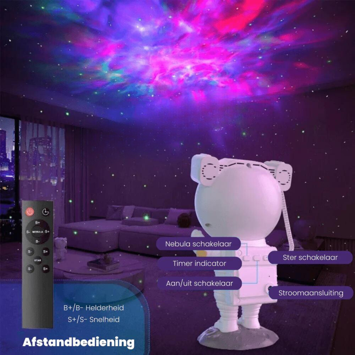 Spacebuddy Galaxy Projector - Star Night Light