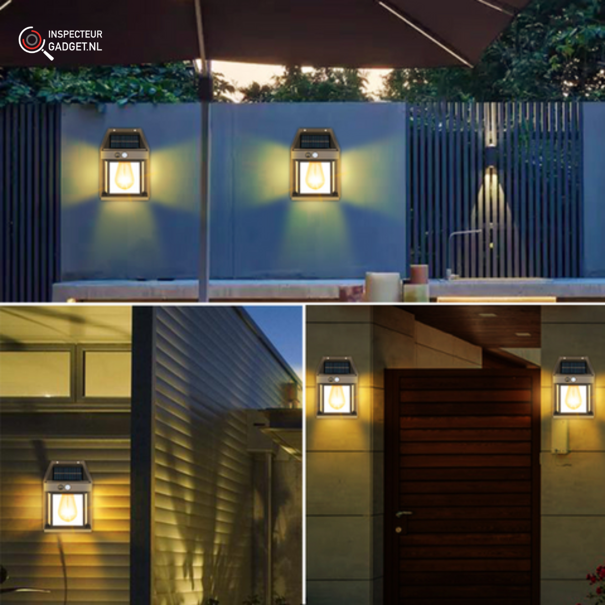 Solar Wall Spotlights - Outdoor Garden LED Lights