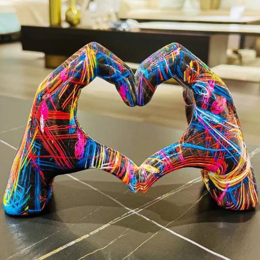 LoveGraff - Colourful Hand Art Sculpture
