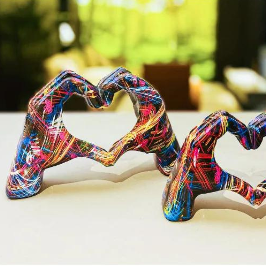 LoveGraff - Colourful Hand Art Sculpture