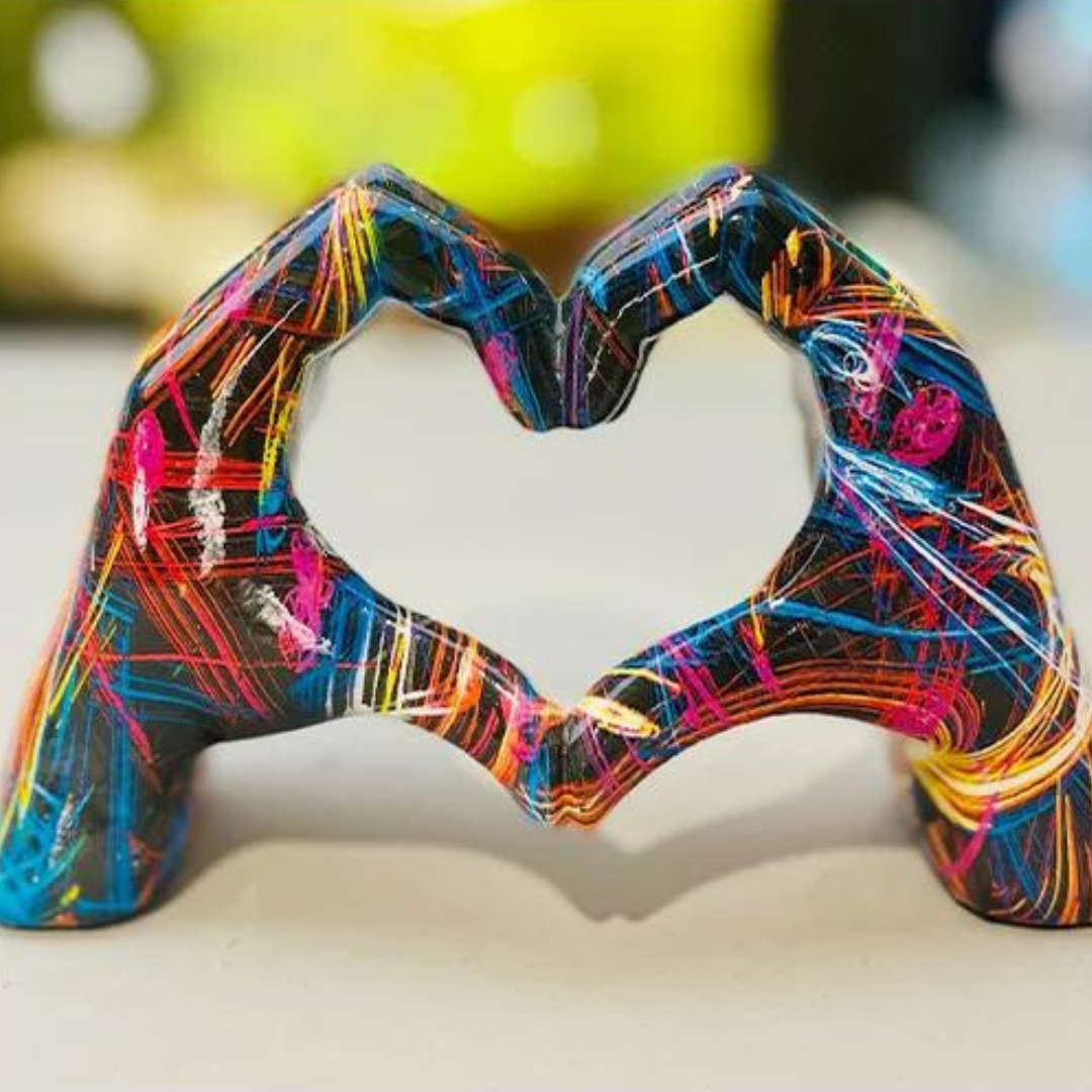 LoveGraff - Colourful Hand Art Sculpture