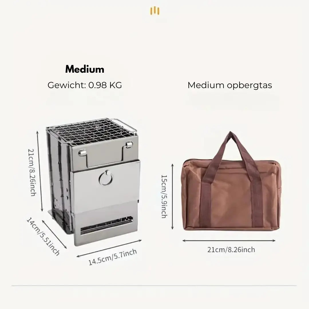 TrailFlame Folding Stainless Steel Wood Stove