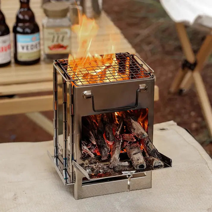 TrailFlame Folding Stainless Steel Wood Stove