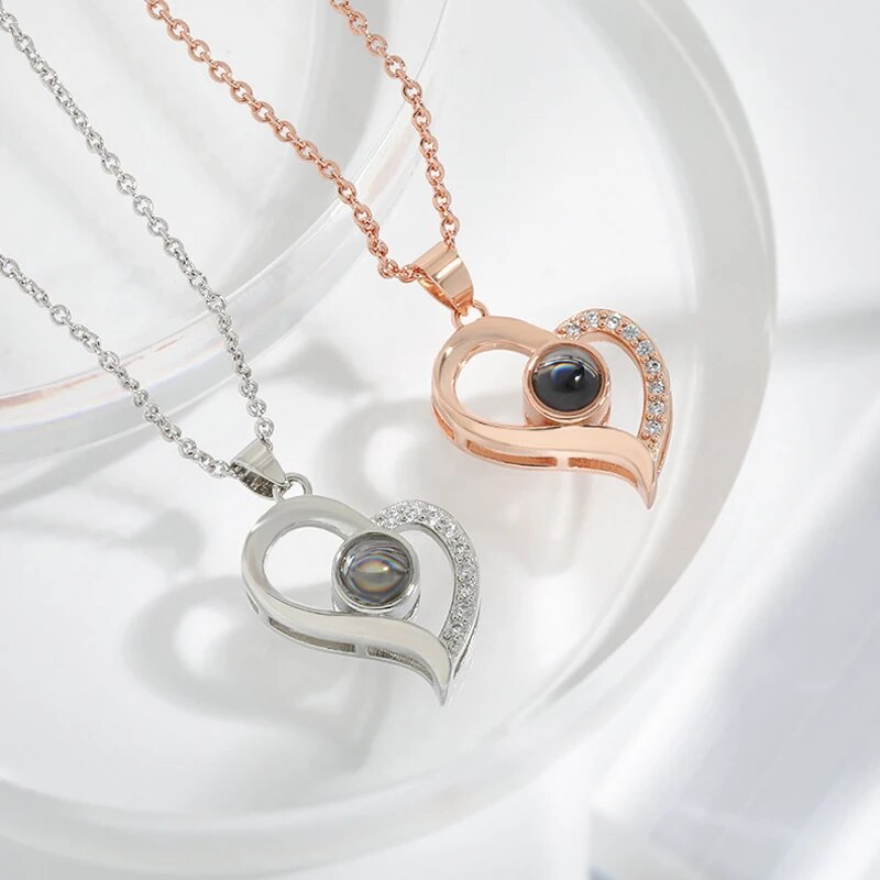 EternalLove Necklace - Heart Pendant with I Love You in 100 Languages