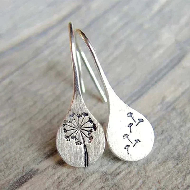 Amira - Silver Dandelion Earrings for Women