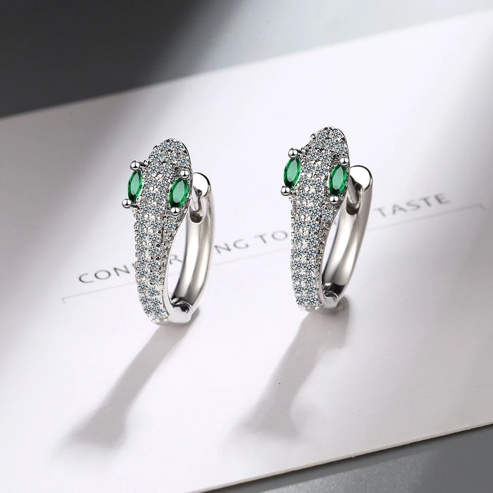 Leila - Snake Earrings in 925 Sterling Silver for Women
