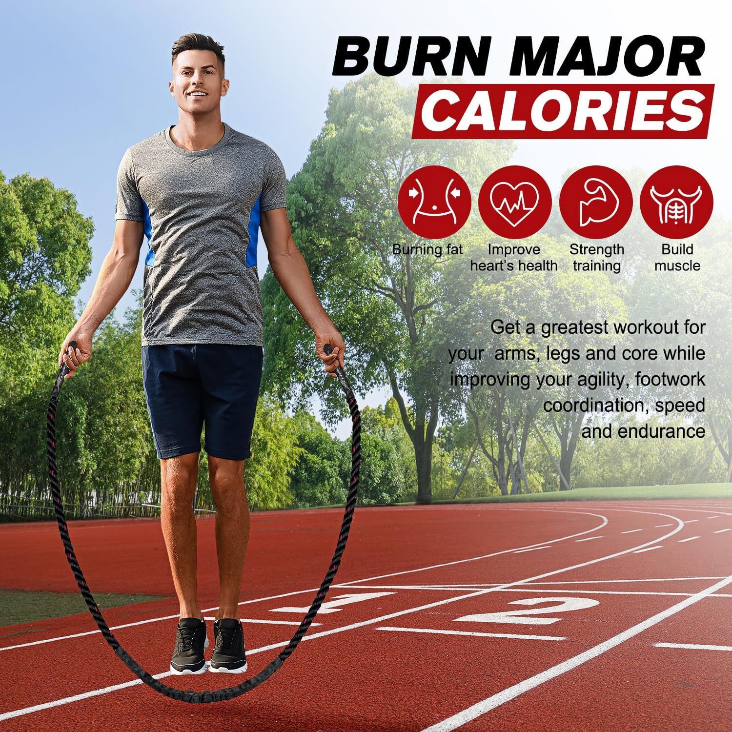 PowerJump | Adjustable Weighted Jump Rope for Strength Training | Enhance Endurance and Coordination 7