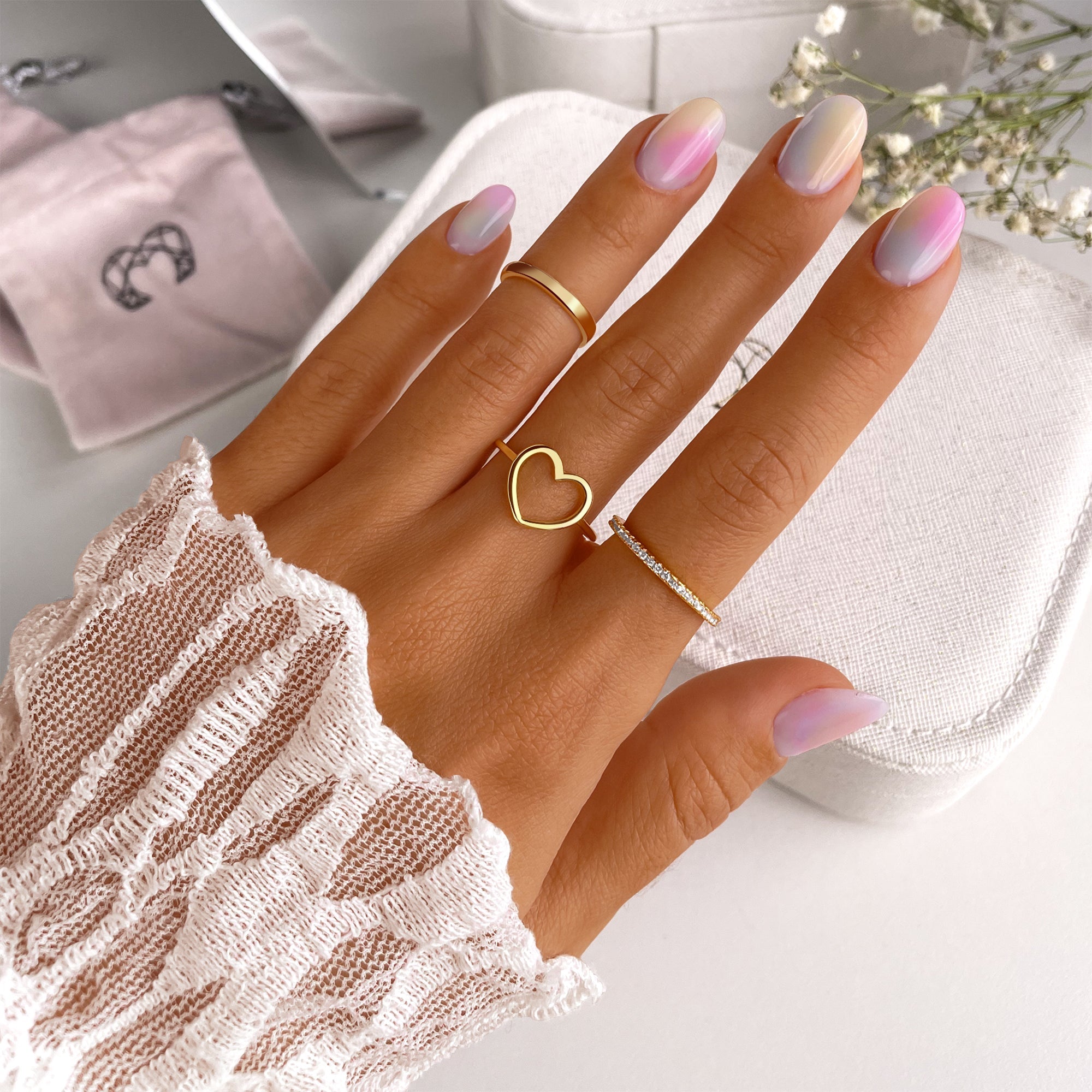 Nadine - Wide Gold-Plated Band Ring for Women