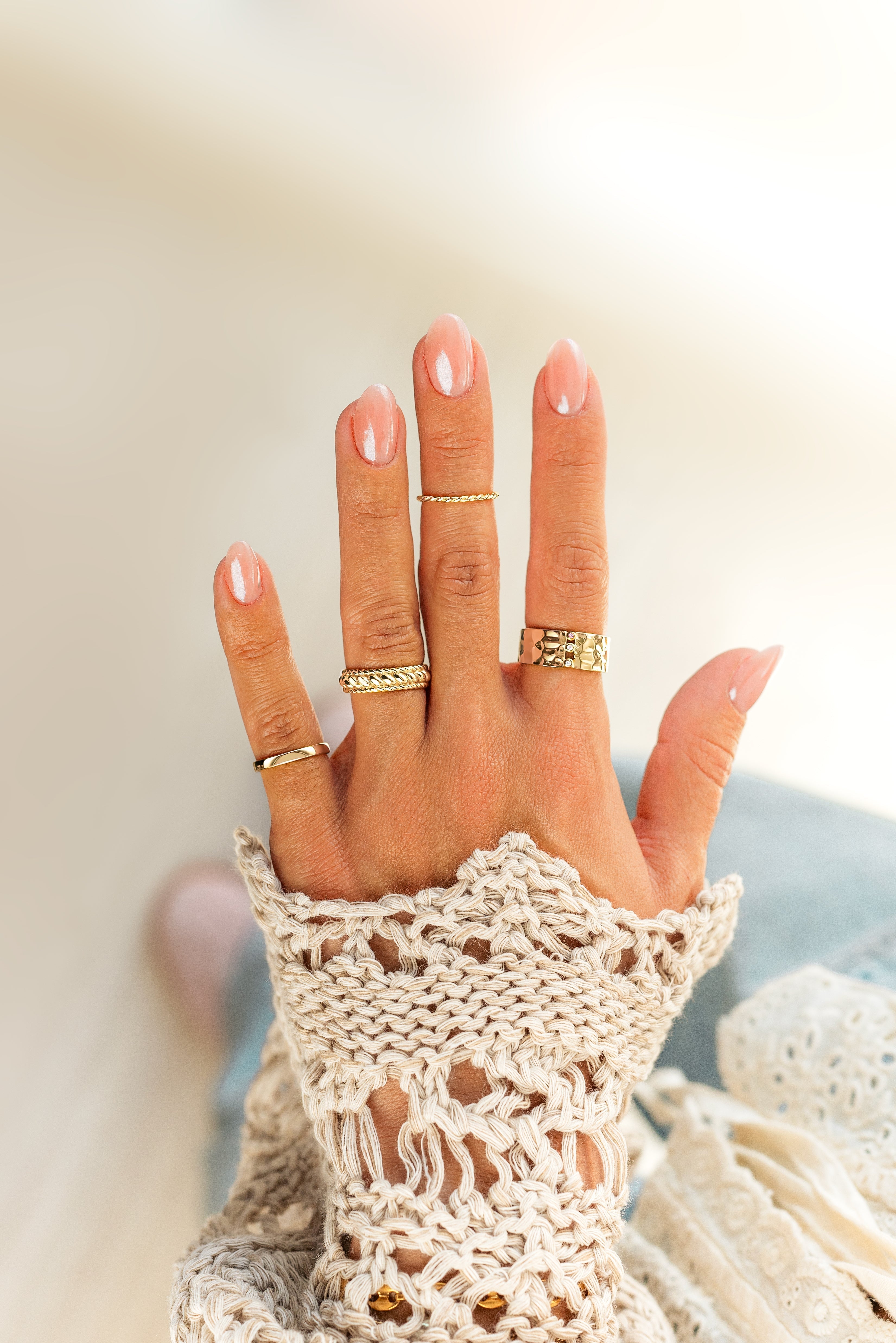 Nadine - Wide Gold-Plated Band Ring for Women