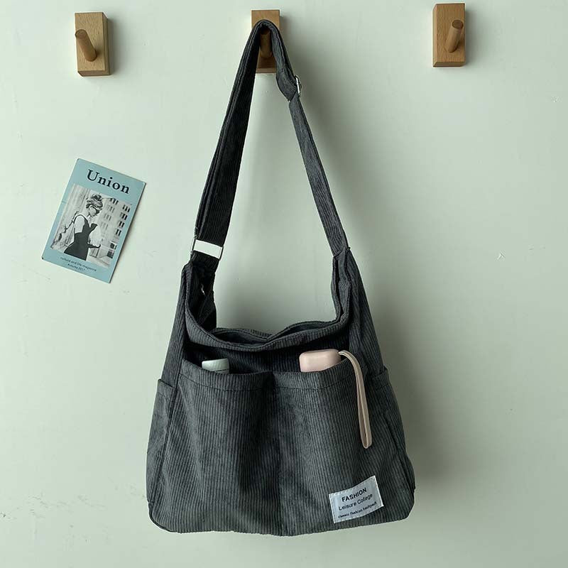 StyleLoom - Luxe Corduroy Shoulder Bag for Women