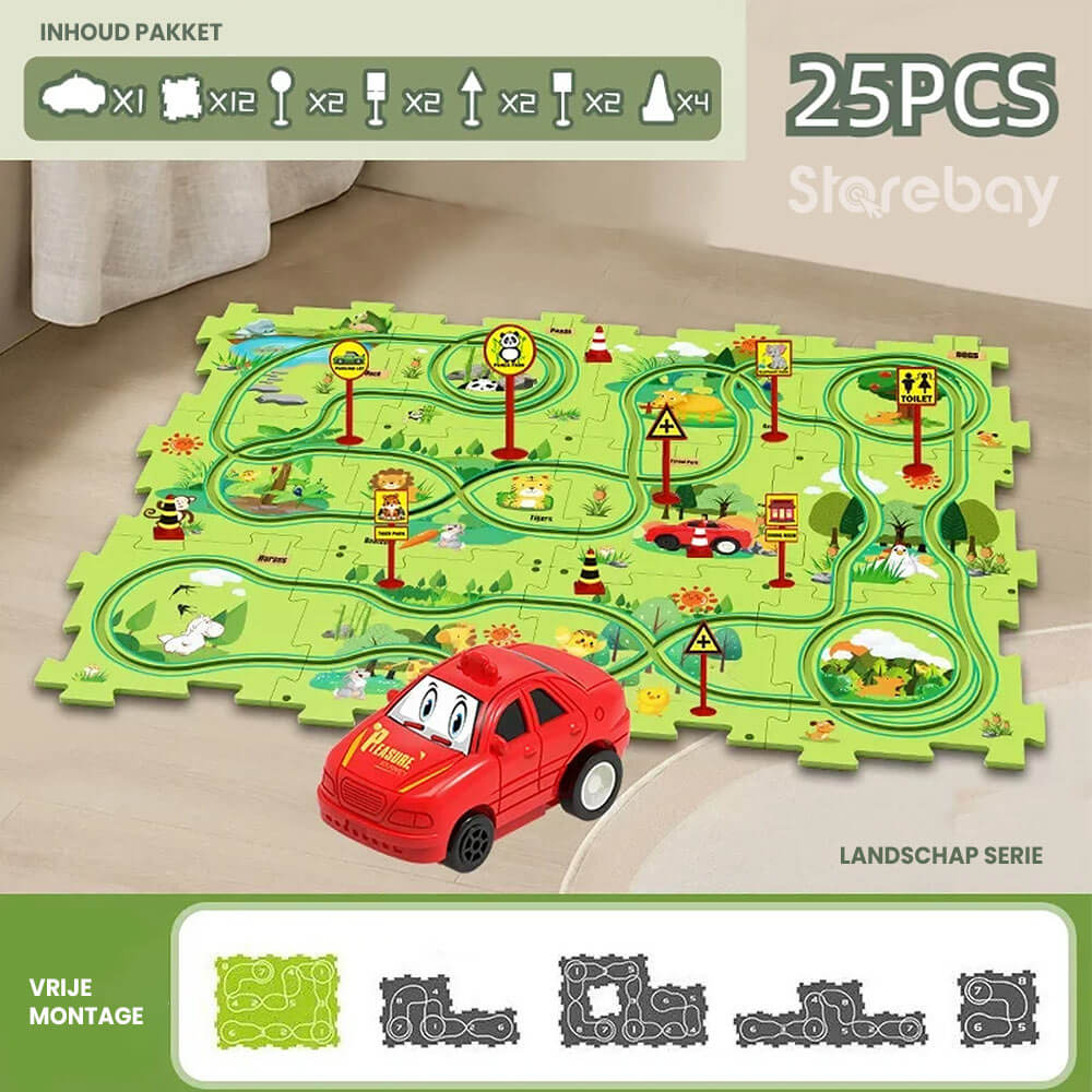 CreativeTrack Puzzle - Build-Your-Own Race Track Toy for Kids