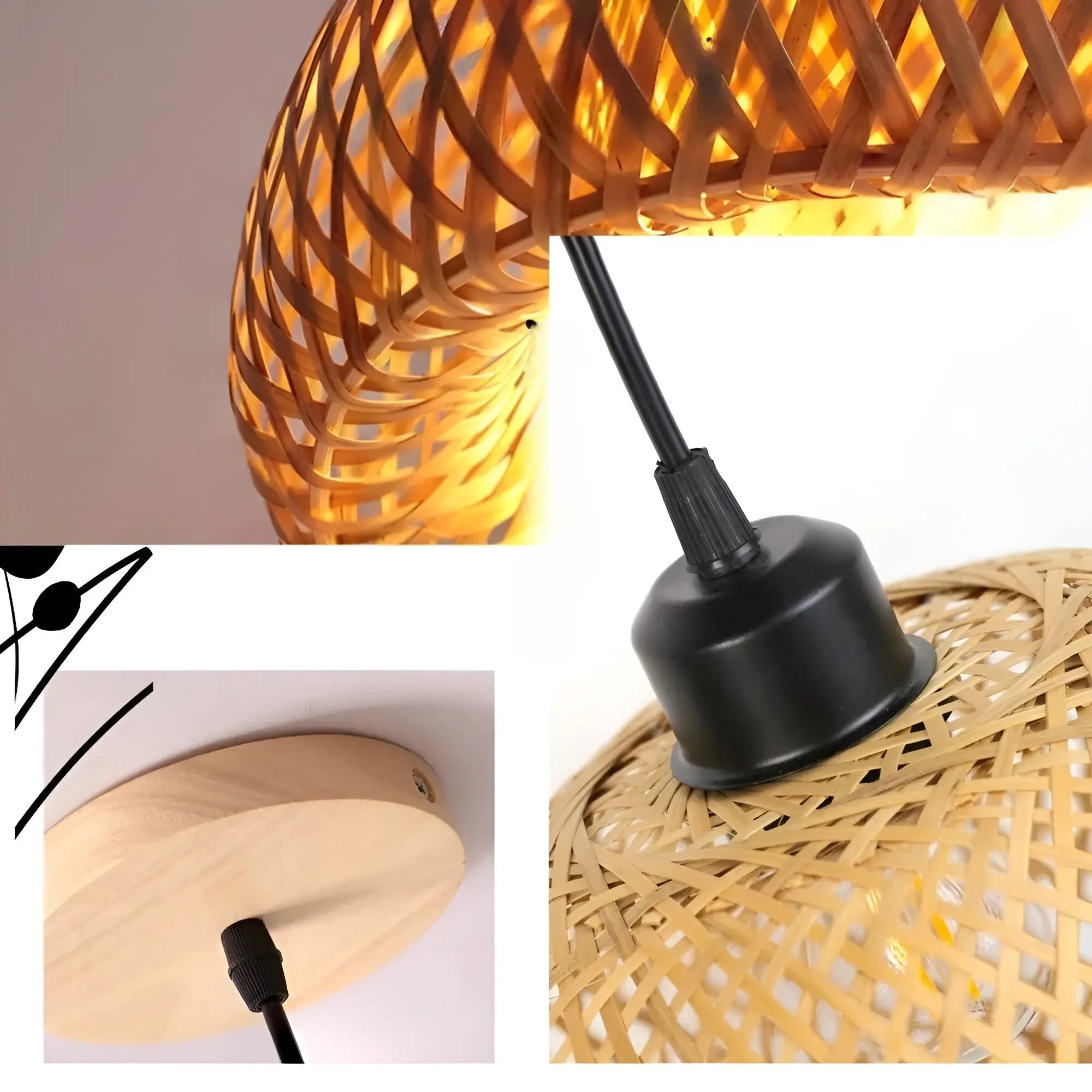 Rattan Pendant Lamp - Elegant Rattan Hanging Light
