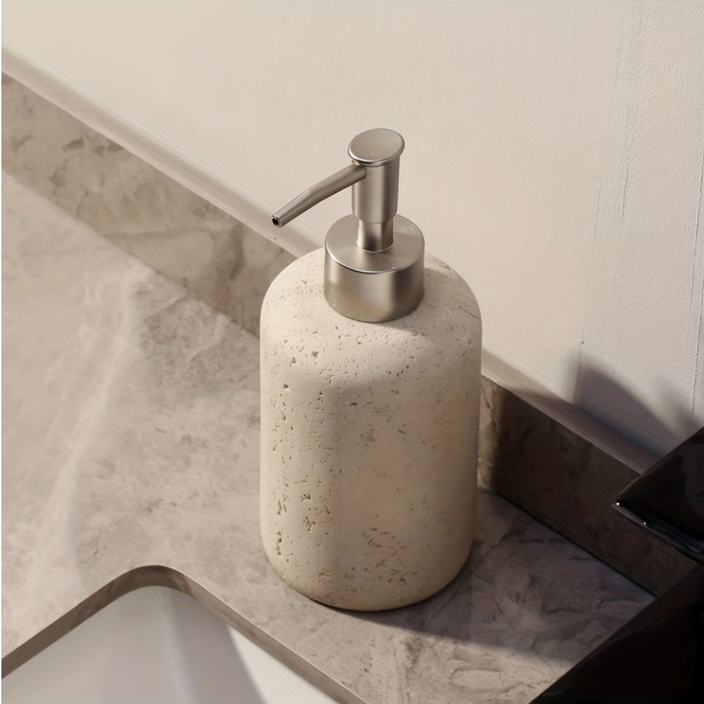Resin Soap Dispenser | Elegant Marble Design with Stainless Steel Pump | Versatile for Bathroom and Kitchen Use 6