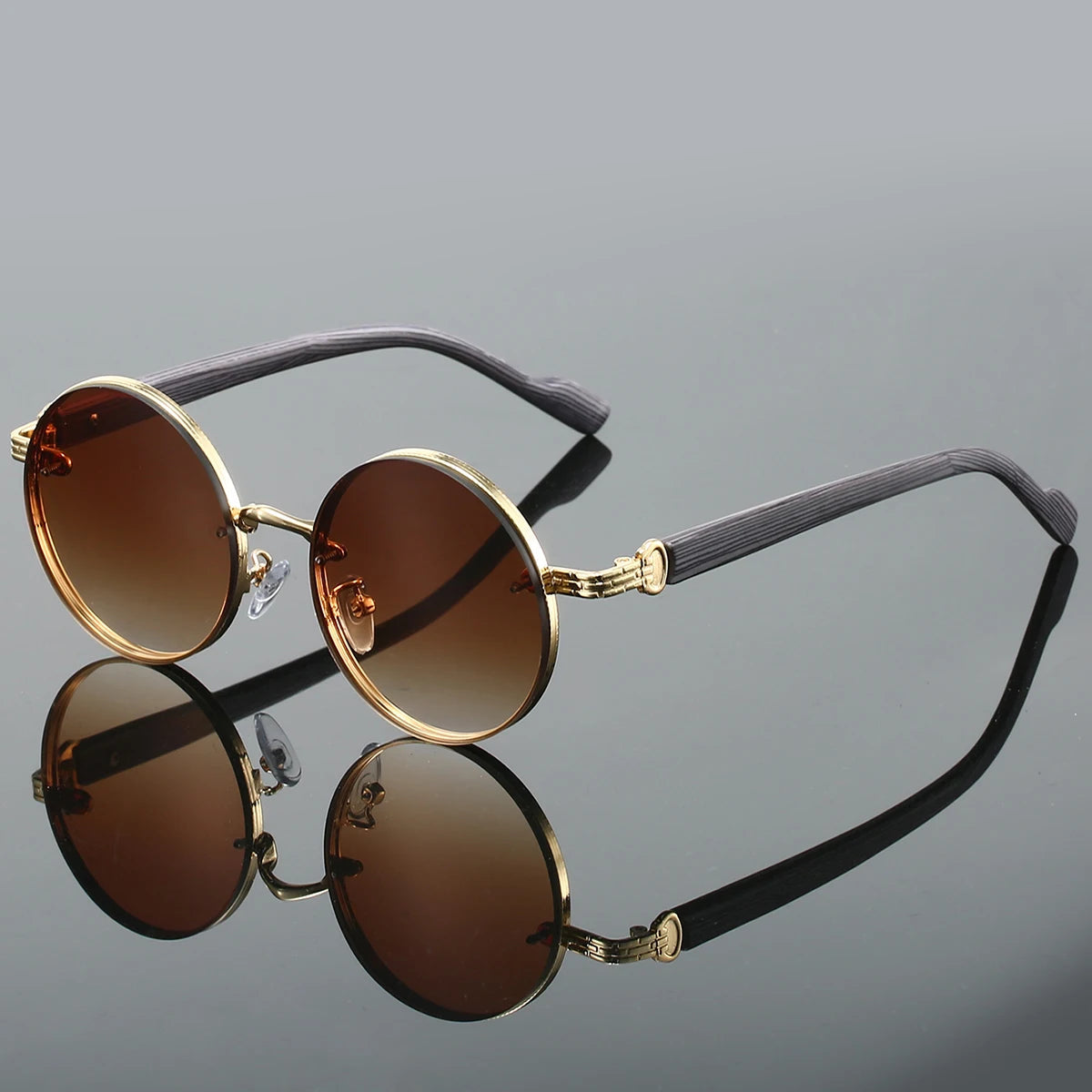 Retro Circular Sunglasses - Stylish Vintage Gradient Lenses with UV Protection 0
