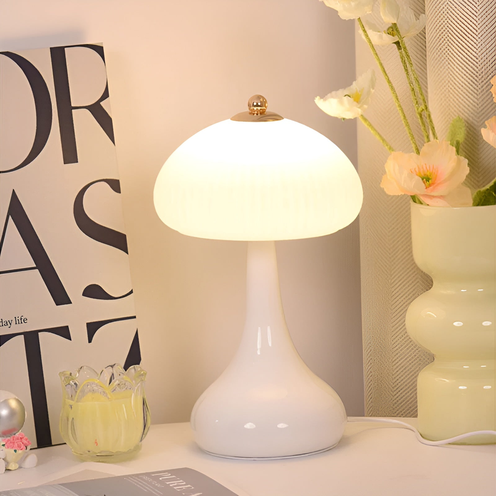 Luxe Mushroom Table Lamp - Dimmable LED Accent Light