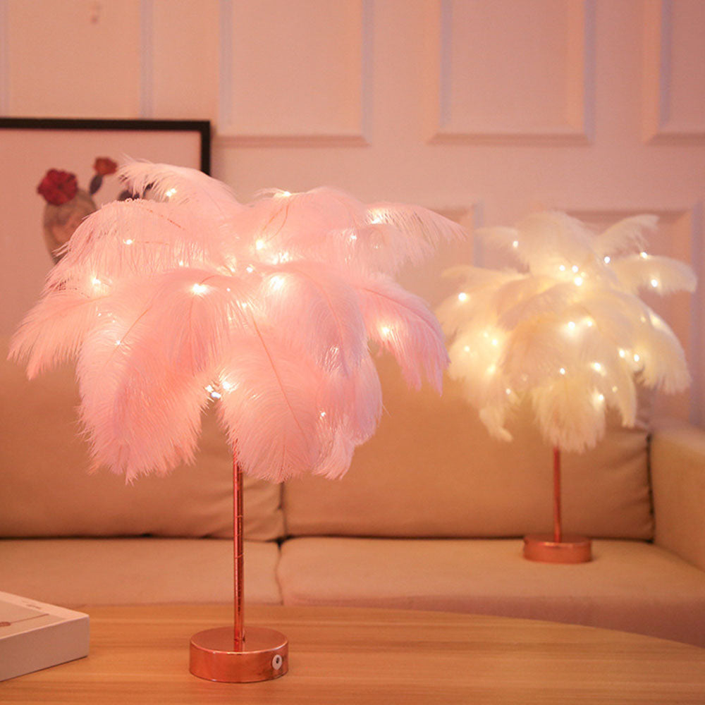 OstrichGlow Nightlight - Decorative Feather Mood Lamp