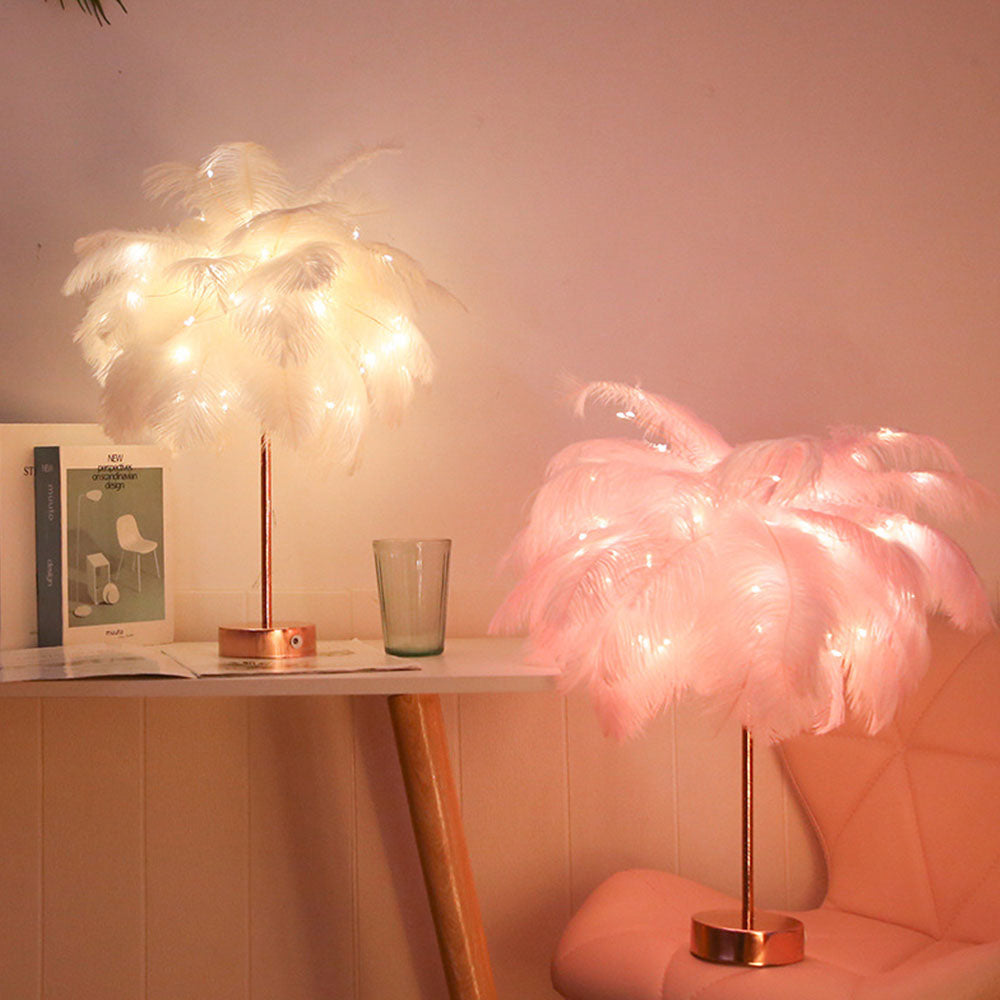 OstrichGlow Nightlight - Decorative Feather Mood Lamp