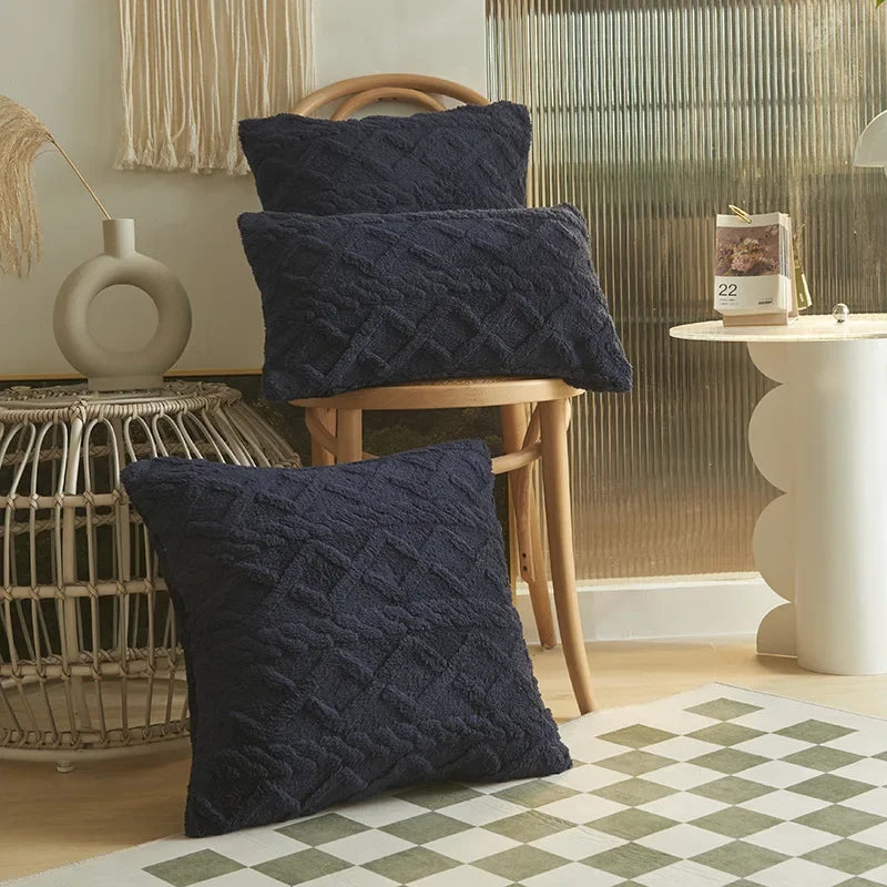 SilkAura Cushion Cover - Geometric Jacquard