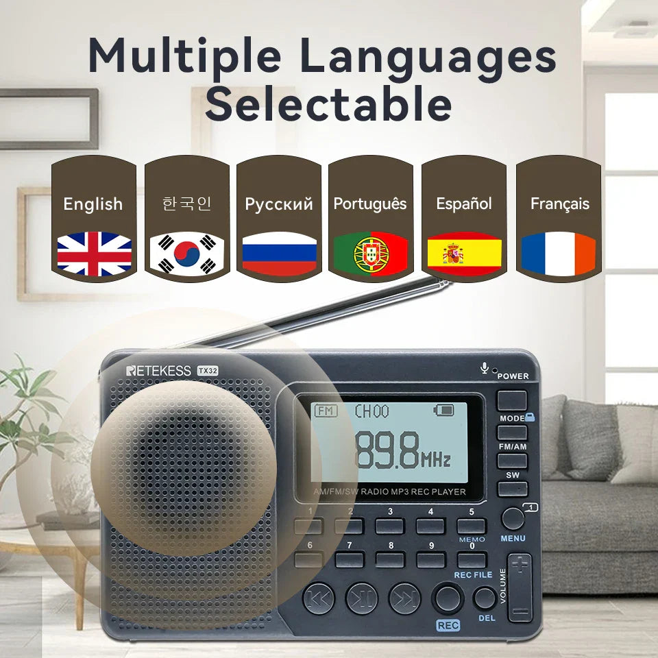 EchoWave Portable Retro Radio