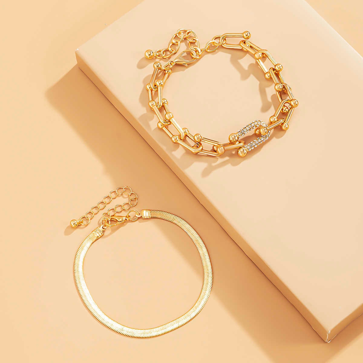 Bracelet Duo Set - Exquisite 2-Piece Gold or Silver Bracelet Set