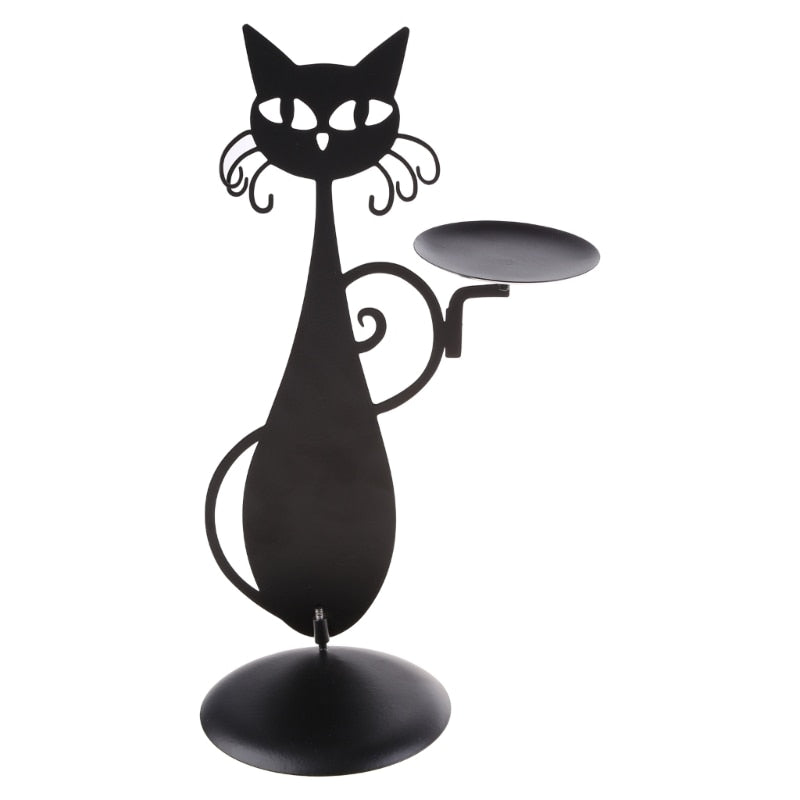 Midnight Panther - Mystic Black Cat Candle Holder