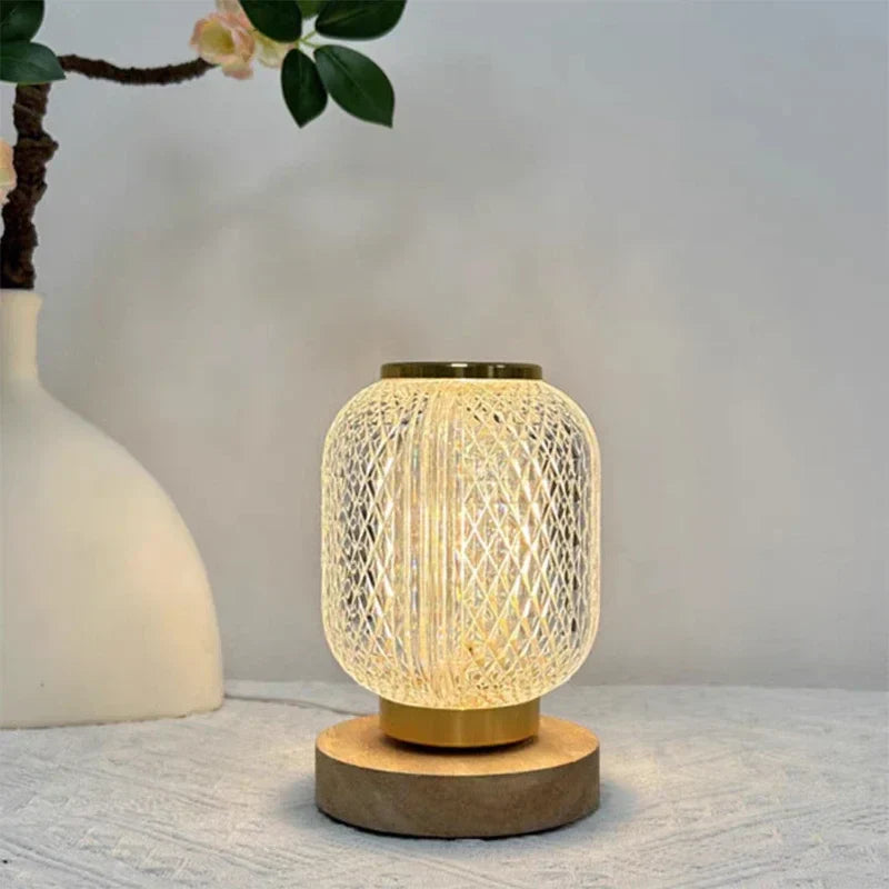Crystal Table Lamp - Dimmable Gold Touch Accent Light