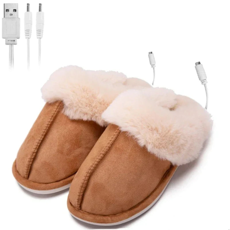 BlissCush Heated Plush Slippers - Winter Relax