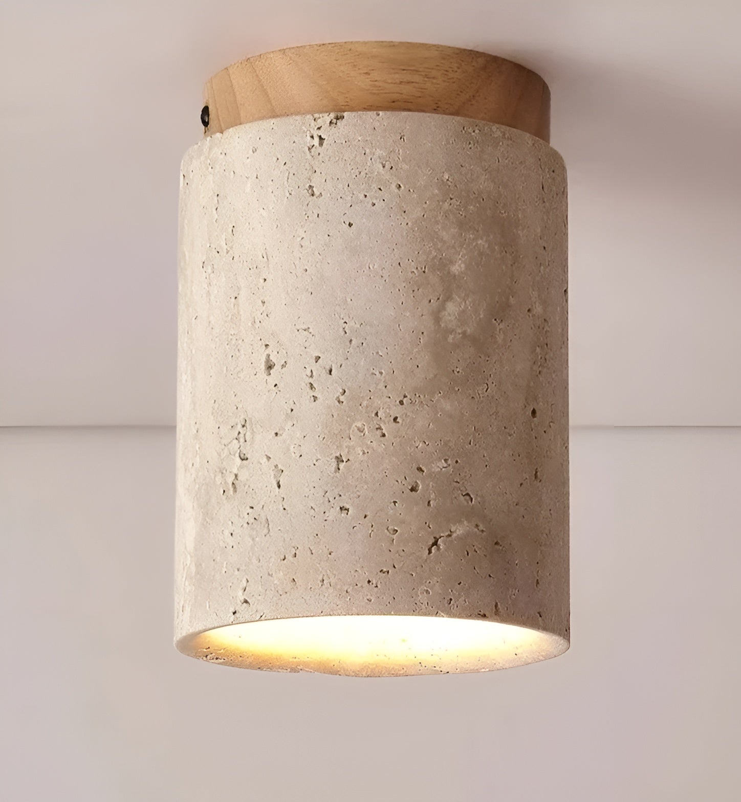 ZenElegance Travertine Ceiling Lamp - Travertine Ceiling