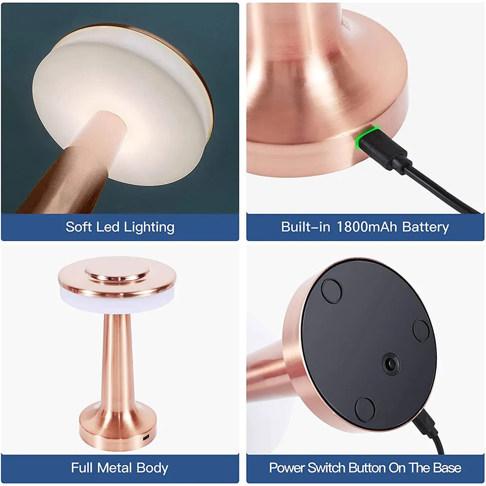 LumiCrest - Wireless Retro LED Table Lamp