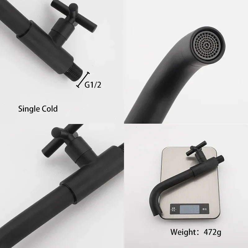Waterfall Wall Faucet - Modern Stainless Basin Mixer