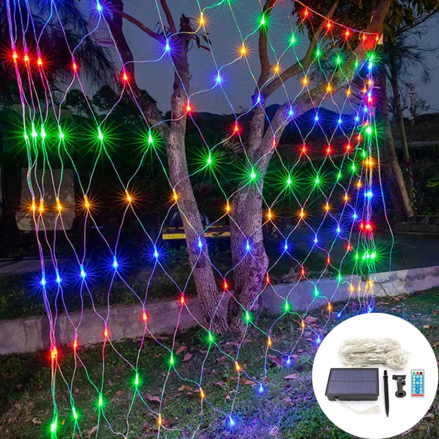 EnchantingGlow - Solar Fairy Light Net for Garden and Patio